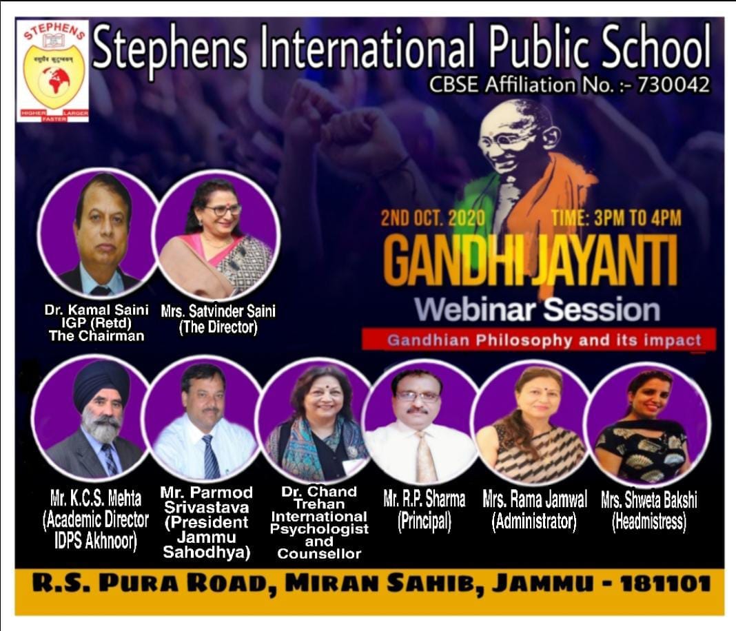 SIPS ORGANISES WEBINAR ON  GANDHI JAYANTI